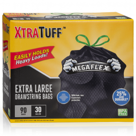 XTRA TUFF DRAWSTRING MEGAFLEX 30GAL 90CT 4/CS-30171